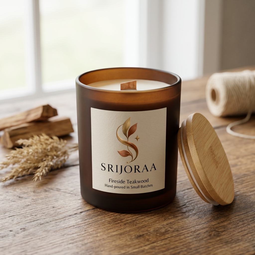Frosted Amber Jar Candle • Fireside Teakwood