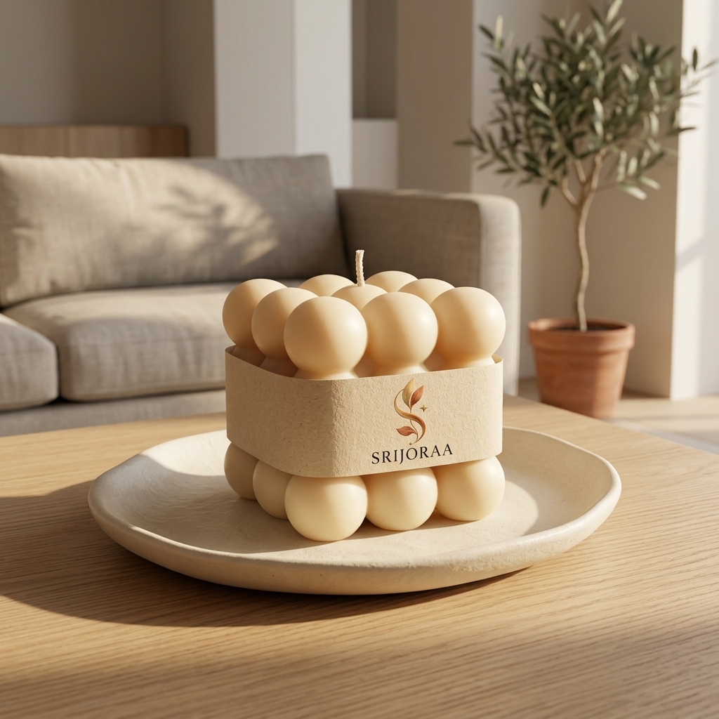 The Geometric Bubble Cube Decorative Candle