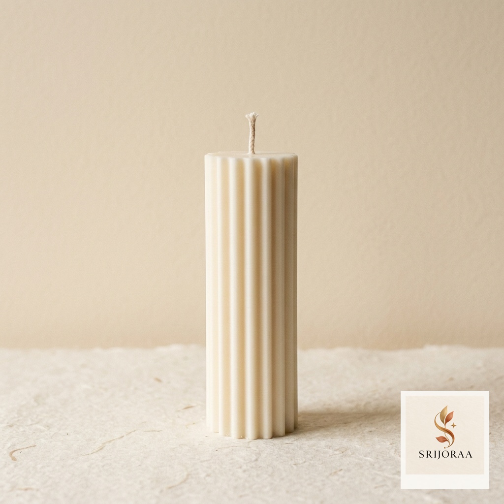 Solid Smooth Pillar Candle (3x6 Inch • Natural Cream)