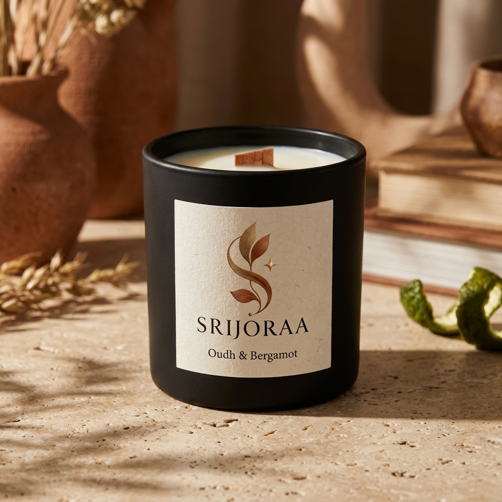 Oudh & Bergamot Botanical Scented Candle