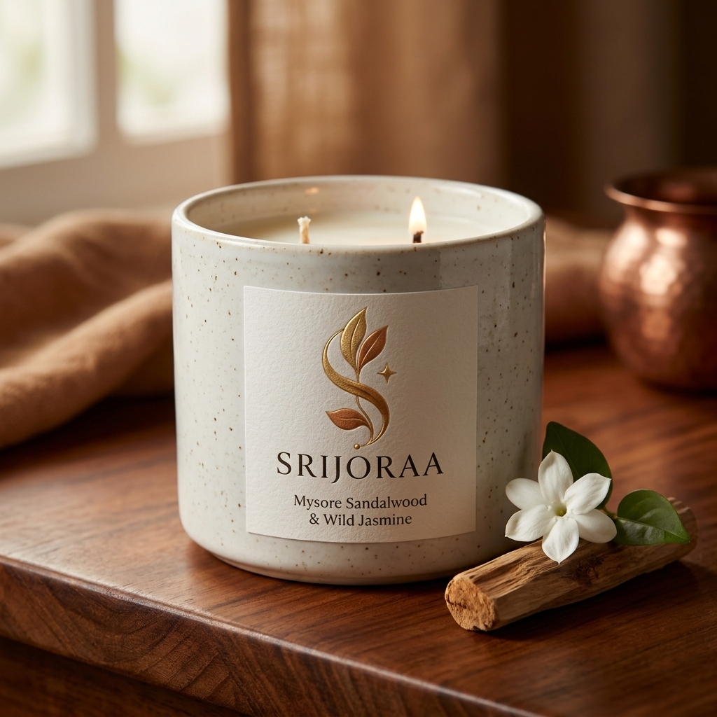 Mysore Sandalwood & Wild Jasmine Scented Candle