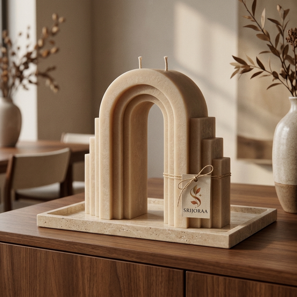 The Stepped Arch Portal Sculptural Candle